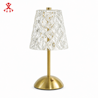 Lampe de table en cristal moderne et luxueuse, sans fil, rechargeable, LED USB-C 3000K 4500K 6000K, base en fer pour salon