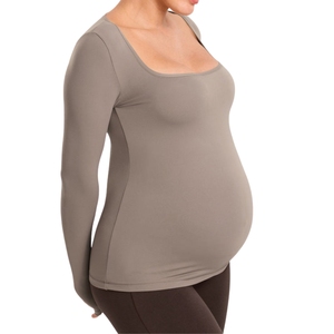 Body de Maternidad Personalizado al por Mayor para Mujer, Top sin Mangas con Cuello Redondo, Elástico, para Embarazo y Yoga - Product Image 3