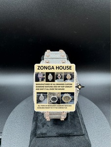 Reloj de Lujo de Acero Inoxidable, Conjunto de Reloj Analógico con Caja y Correa de Diamantes Moissanite, 41 mm, Movimiento Mecánico, Cierre de Mariposa, Reloj Automático - Product Image 2