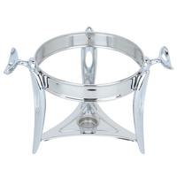 Plat de service rond de luxe en verre avec support doré, chauffe-soupe en acier inoxydable, bac alimentaire transparent, pour buffet, unité individuelle