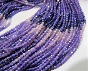 Perles Rondelles Facettées en Améthyste Véritable Couleur Pierre de Lune 2,5 mm, Revêtement Mystique AB - Product Image 2