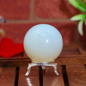 ลูกบอลคริสตัลโอปอลไลท์สีน้ำเงินธรรมชาติ ขนาด 40-60 มม. ขัดเงา สำหรับตกแต่งบ้าน ของสะสมคริสตัล ขายส่ง - Product Image 3