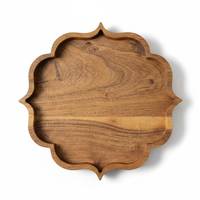 Plateau en bois massif de couleur claire, durable, fait à la main, avec base plate, facile à nettoyer, style moderne, pour la maison ou les paniers-cadeaux