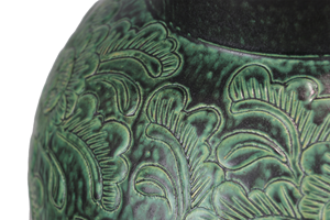 Home Hotel Decor Floor <b>Vase</b> <b>Ceramic</b> <b>Vases</b> Imitative-antique <b>Ceramic</b> <b>Vase</b> with Brown Chrysanthemum Patterns Blue Glaze - Product Image 6