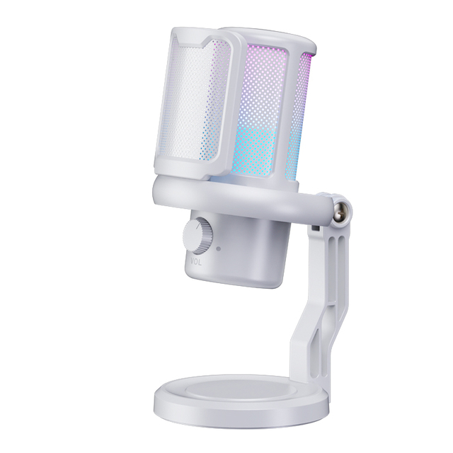 RGB Desktop Condenser Microphone, Superior Cardioid Recording Mic for Gaming Streaming Podcast Voice Over Online Meeting