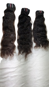 Extensiones de Cabello Humano Indio Virgen Ondulado Natural Negro Doble Trama - Product Image 5