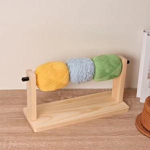 <b>Wooden</b> Yarn Holder Stand Oval Shape Simple Design for Hand Knitting Convenient Use - Product Image 5