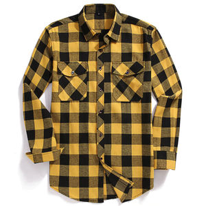 Chemise en flanelle rayée pour homme, dernière mode, 100% coton, manches longues, décontractée, saison hivernale, vente en gros, OEM, haute qualité, personnalisée - Product Image 1