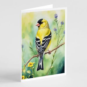 Lunatique Chardonneret américain A7 Cartes de vœux Lot de 8 cartes vierges avec enveloppes Taille 5x7 - Product Image 1