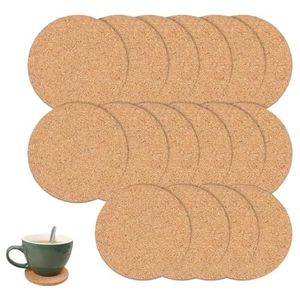 Posavasos Redondos de Corcho de Madera Reutilizables, Absorbentes, para Manualidades, Grabado Láser, Pintura, Regalo de Boda o Inauguración de Casa - Product Image 1