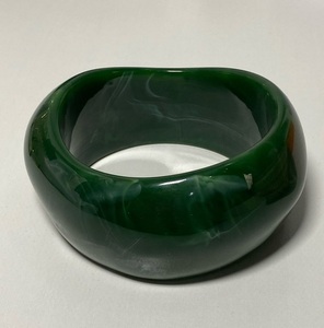 Classic <b>Jade</b> Resin <b>Bangle</b> Bracelet Green Smooth Round Unisex Fashion Jewelry Accessory - Product Image 1