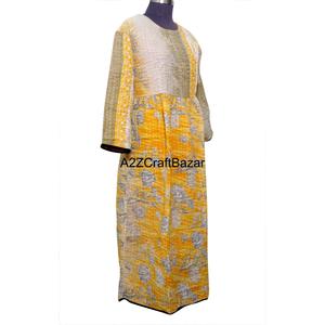 Exportateurs de robes maxi à imprimé floral vintage 100% coton, manches longues, col en U, vêtements de plage écologiques, vêtements de fête pour femmes et filles - Product Image 5