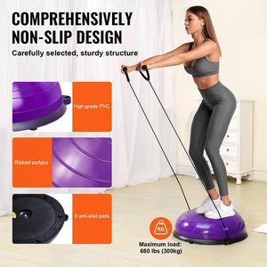 Addestratore di palline da 23 pollici per mezzo esercizio viola da 660 libbre stabilità per la resistenza della palla Yoga fasce per l'allenamento per tutto il corpo della palestra - Product Image 4