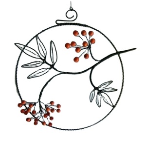 Adorno Navideño Redondo de Hierro Forjado Hecho a Mano de Alta Calidad con Acabado Antiguo para Decoración Navideña Colgante para Árbol de Navidad - Product Image 1