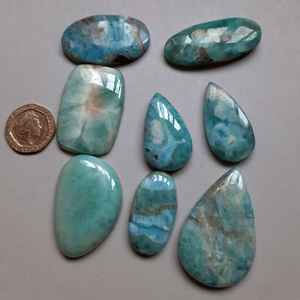 Cabujón de Larimar Natural, Gran Gema Azul para Joyería, Cristal Curativo Hecho a Mano, Regalo - Product Image 1