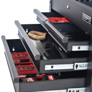 Rolling Utility Cart CSPS 320kg Capacity 84cm Keyed Locking 4 <b>Drawers</b> Bearing Slides Powder Coated Steel OEM ODM ISO9001 2-Year - Product Image 4