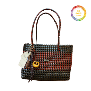 Sac fourre-tout en plastique tressé coloré en gros – Meilleur prix - Product Image 6