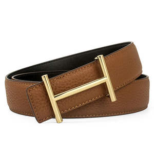 Ceinture en cuir véritable de 3,4 cm, style décontracté, pour homme et femme, boucle carrée, durable, écologique, personnalisable, service OEM - Product Image 3