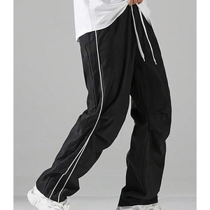 Custom Men’s Streetwear Baggy Track Pants Lightweight Windbreaker Nylon Anti-Wrinkle Elastic Waist <b>Drawstring</b> Jogger <b>Trousers</b> - Product Image 3