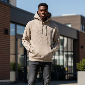 Sudadera con capucha lisa al por mayor, con logo personalizado, para hombre, con estampado de espuma, unisex, de forro polar, estilo urbano, para dropshipping - Product Image 5
