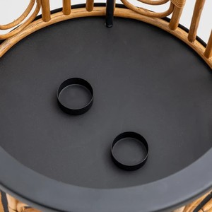 Réchaud alimentaire en argent martelé avec design en bambou, plat de service en acier inoxydable pour table à manger - Product Image 3