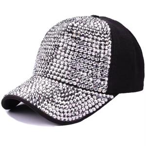 Custom Fashionable Polyester/Cotton Sports Trucker <b>Hat</b> Rhinestone Bling Breathable Mesh Curved 6-Panel Adjustable Spring/<b>Summer</b> - Product Image 1