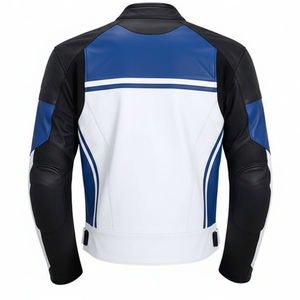 Chaqueta de Motociclista Personalizada de Estilo Americano, 100% Piel de Oveja Genuina, Talla Grande, Cuello Redondo, Impermeable, Casual, Formal, con Estampado Urbano - Product Image 2