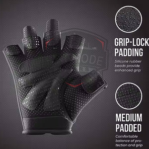 Wholesale Price Half Finger Leather Gym <b>Weight</b> Lifting Workout <b>Gloves</b> with Customized Logo - Product Image 4