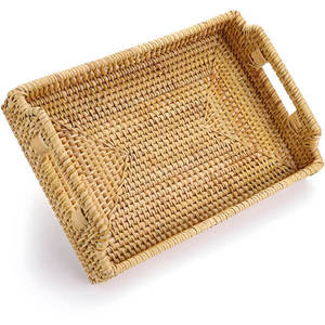 Plateau en rotin classique pour la décoration de la maison, fabriqué en Inde, de haute qualité, fournitures pour hôtels et restaurants, plateau en rotin tissé à la main, facile à transporter - Product Image 5