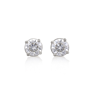 Pendientes de Oro Blanco con Corte Cuadrado, Clásicos, para Mujer, al Mejor Precio, Plateados - Product Image 1