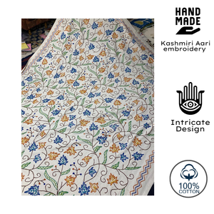 Cubrecama de Lujo con Bordado Cachemir, 100% Algodón Suave, Tamaño Queen, Diseño Floral, 300 Hilos, Ecológico, Lavable, para Hogar y Hotel - Product Image 4