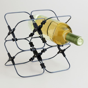 Top Quality Iron Wine Bottle Carrier With Wooden Handle For 6 Bottles Home Furniture Decor Handmade Iron Wine <b>Racks</b> - Product Image 4