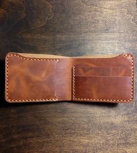 Minimalist Genuine Leather <b>Card</b> <b>Holder</b> Tan Color 6 Inch No Closure - Product Image 3