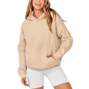 Felpe Casual <span class=keywords><strong>Basic</strong></span> da donna in pile <span class=keywords><strong>oversize</strong></span> da donna felpe e felpe con cappuccio da donna in cotone 330 GSM - Product Image 1