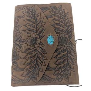Cuaderno de Cuero Genuino Hecho en India de Alta Calidad, Tamaño A5, 200 Páginas, Portátil, para Oficina, Estudio y Viajes - Product Image 3