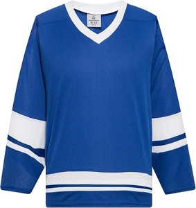 Wholesale Custom Blank Blue Ice Hockey Jersey Sublimation Practice Hockey Uniform Shirts Soft & Comfortable Sports Wear - Product Image 1