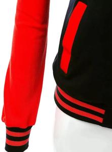 High Street Style Good Quality Embroidery Letter Customized Cropped Varsity <b>Jacket</b> Women Varsity <b>Jacket</b> with Leather Sleeve - Product Image 3