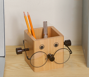 Cheap Wooden <b>Boxes</b> Wooden Pen Holder Pencil Box Painting Stationery <b>Makeup</b> Accessaries Desk Organizer - Product Image 6