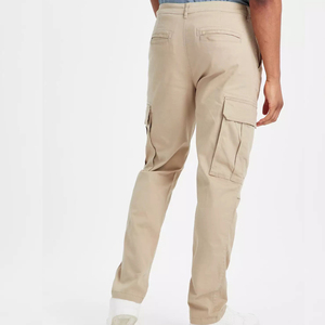 Custom Logo Wholesale <b>Men</b>’s Cargo Pants Tactical Casual Multi Pocket Outdoor Straight Fit <b>Elastic</b> Waist Relaxed Cargo <b>Trouser</b> - Product Image 2