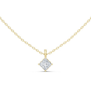 Colgante de Diamante Cultivado en Laboratorio con Corte Princesa en Oro Amarillo de 14K para Mujer |   Compromiso |   Diamante Cultivado Nuevo - Product Image 1