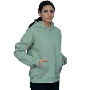 Sweat-shirts et pulls à capuche en molleton de coton teint uni de qualité supérieure, couleur vert menthe clair, style streetwear - Product Image 6