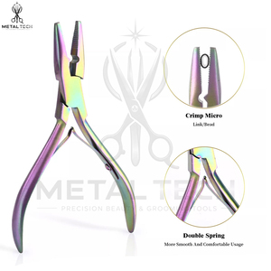 Rainbow Color Hair Extensions Styling <b>Tools</b> Micro Beads Sealing Pliers Steel Hair Pliers Salon <b>Tool</b> Accessories With Rexine Case - Product Image 5