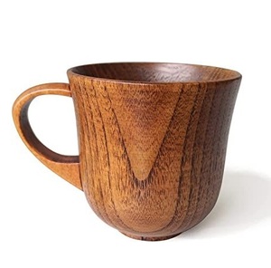 Wooden Mug with Natural Finish Handcrafted Coffee Cup Rustic Style Eco Friendly Drinkware <b>Waterproof</b> Mug - Product Image 4