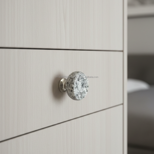 Poignée de meuble de cuisine AG Elements en marbre gris et blanc, poignée de tiroir en pierre naturelle - Design minimaliste, durable pour armoires et meubles - Product Image 2