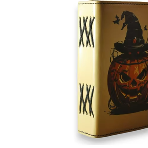 Halloween Pumpkin A5 Leather Journal Rustic Lock Handmade Spell <b>Book</b> Cute 7x5 Inch Grimoire <b>Shadows</b> Hardcover Gift - Product Image 2