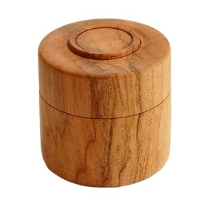 Tarros de almacenamiento de madera de roble Personalización gratuita Harina Azúcar Café Té Bote Hogar Jardín Vajilla con estilos de cubierta - Product Image 6
