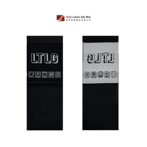 Etiquetas de damasco tejidas personalizadas de primera calidad, cortadas con láser para prendas y bolsos, con personalización de logotipo de empresa, lavables. - Product Image 2