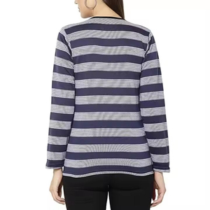 T-shirt formel personnalisé pour femme, tendance, OEM, vente en gros, haute qualité, uni, été, broderie, bouton, toile - Product Image 6