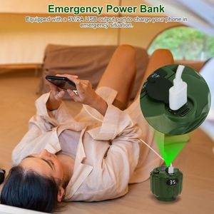 Lanterna LED Portatile 3-in-1 per Campeggio, Ventilatore da Tenda a 3 Velocità, Funzione Timer, Power Bank 1200mAh, Batteria Ricaricabile, Bassa Rumorosità - Product Image 2