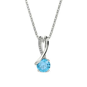 Hallmark Silver Rhodium Plated Oval Cut <b>Pendant</b> with <b>Opal</b> and Turquoise - Product Image 1